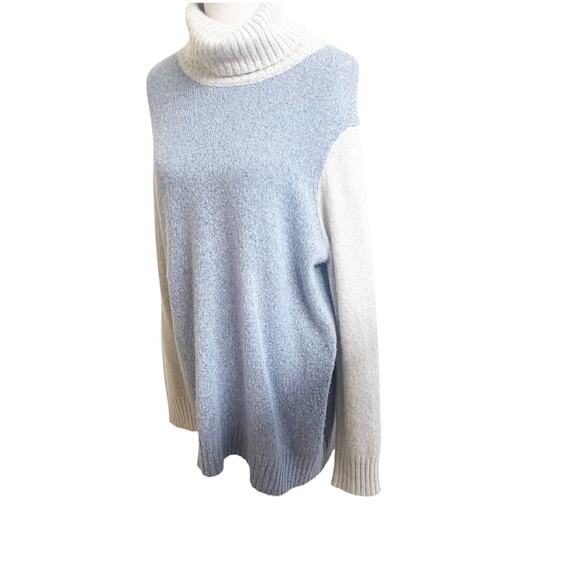 C by Bloomingdale’s Women Cashmere Pullover Sweater Sz L Turtleneck Colorblock - Picture 6 of 9